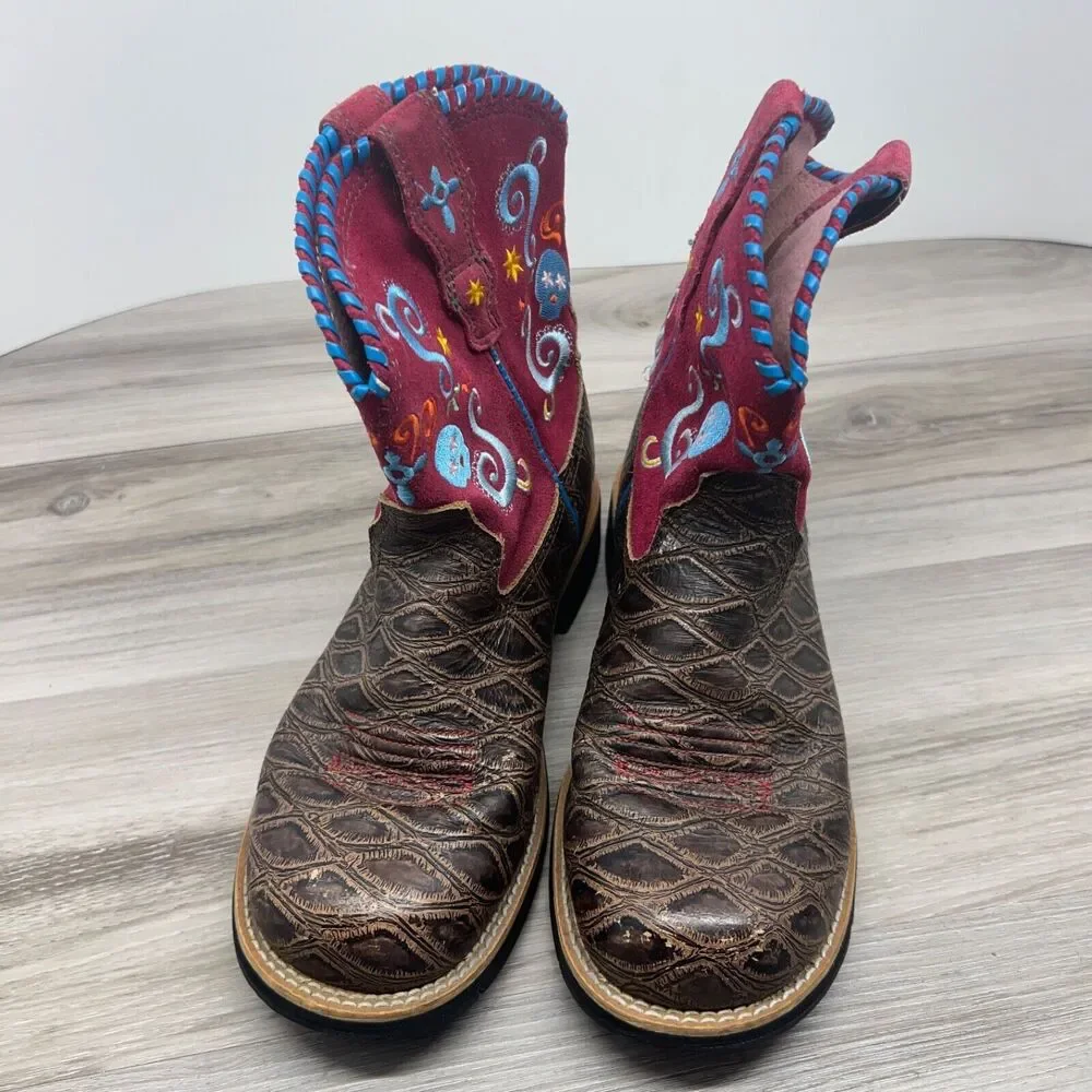 Ariat‎ Girl's Size 5.5 EU 36 Leather Tombstone Sugar Skull Western Boots